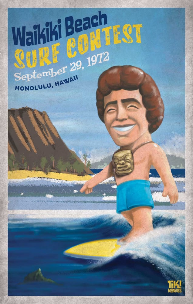 Image of WAIKIKI BEACH SURF CONTEST LIMITED EDITION ART PRINT - 14x22