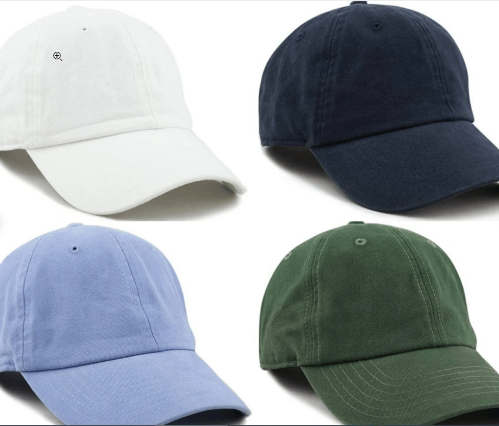 Image of 100% Cotton Plain Baseball Cap - Dad hat
