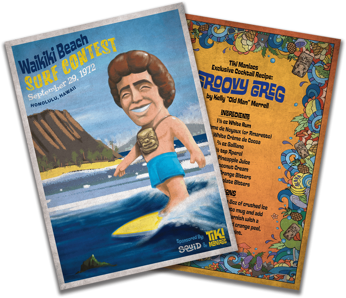 Image of WAIKIKI BEACH SURF CONTEST MINI ART PRINT - 5X7
