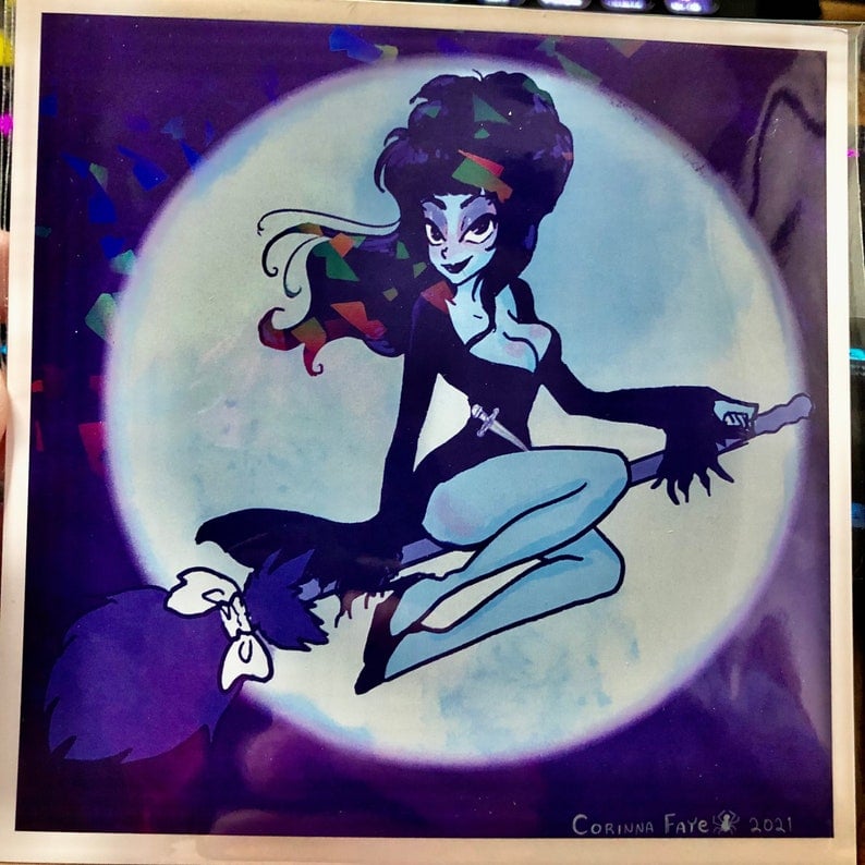 Image of Elvira Holographic Print