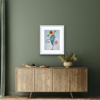 Image 4 of  Great Blue Heron floral, original fine art watercolor painting