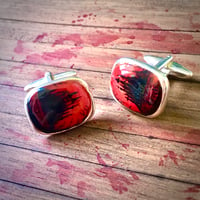 Image 1 of Vampire's Castle Gothic Style Resin Cufflinks