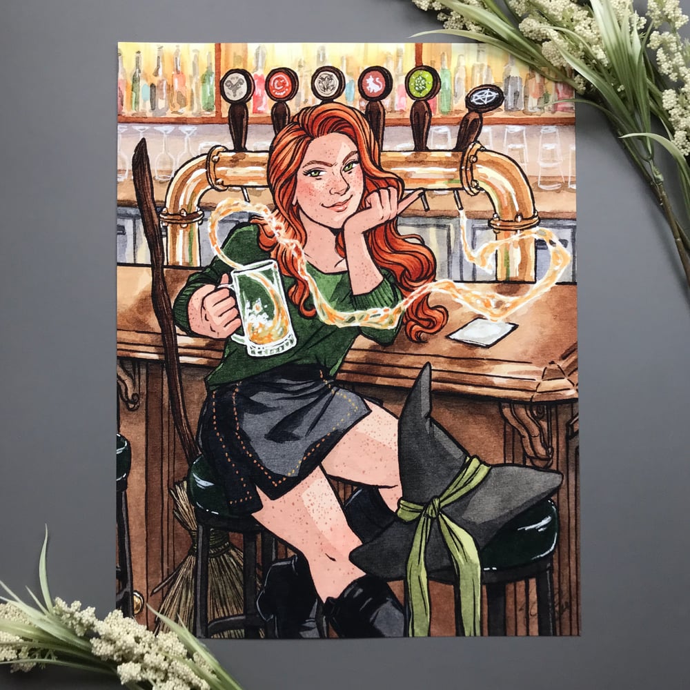 Beer Witch 2.0 Signed Watercolor Print