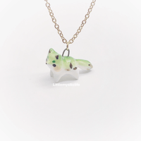 Image 5 of Matcha green fox necklace