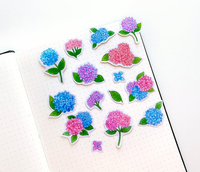 Hydrangea Washi Stickers