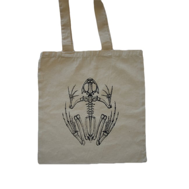 Skeleton Frog Canvas Tote