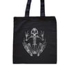 Skeleton Frog Black Tote