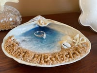 Written in the Sand Ocean Seashell Ring Dish