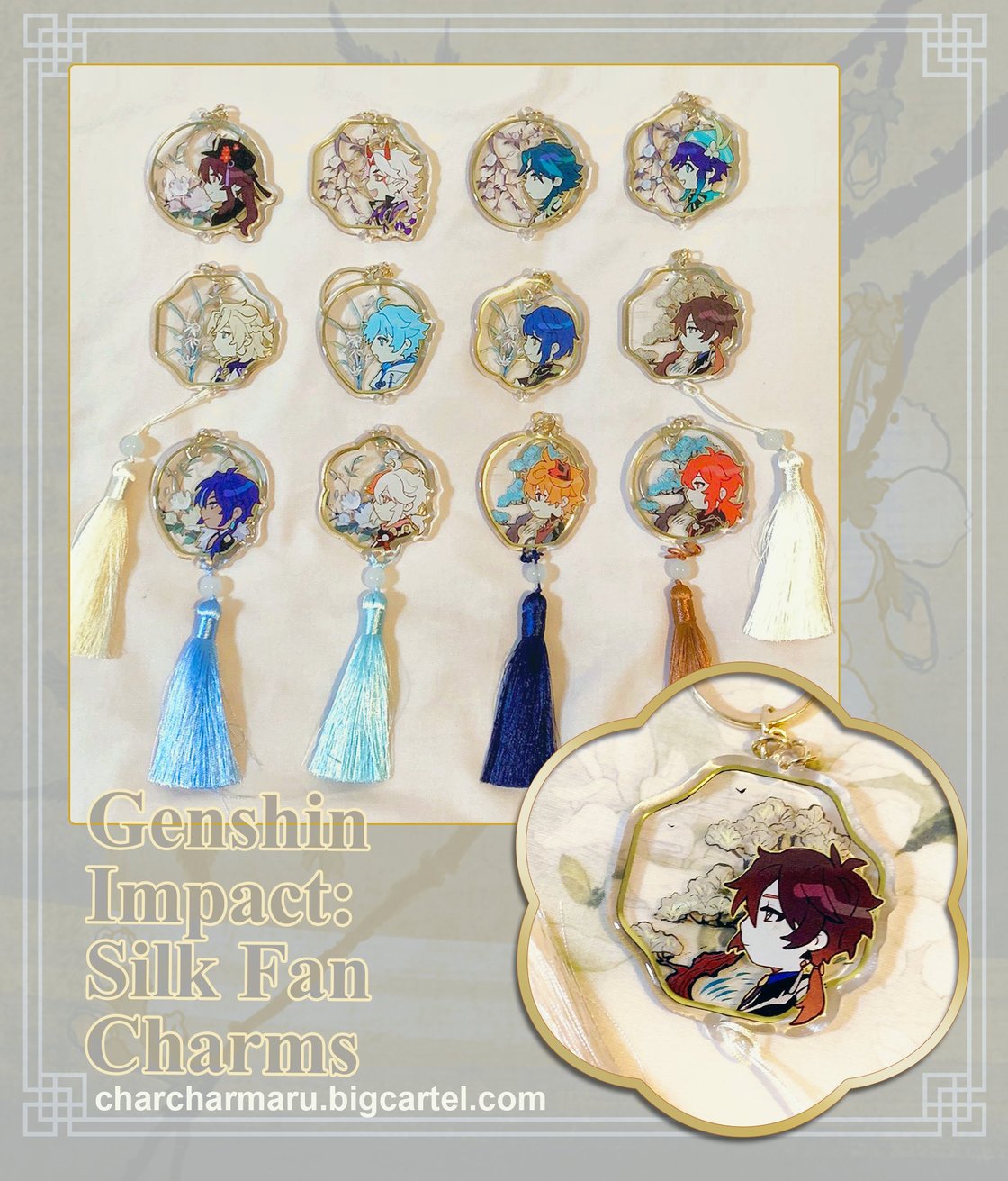 Image of Genshin Impact: Chinese Silk Fan Charms