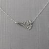 Sterling Silver Sideways Fern Frond Necklace