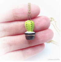 Image 2 of Cactus ceramic necklace