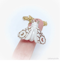 Image 1 of white Moth ceramic necklace