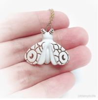 Image 3 of white Moth ceramic necklace