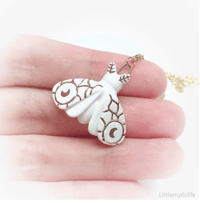 Image 4 of white Moth ceramic necklace