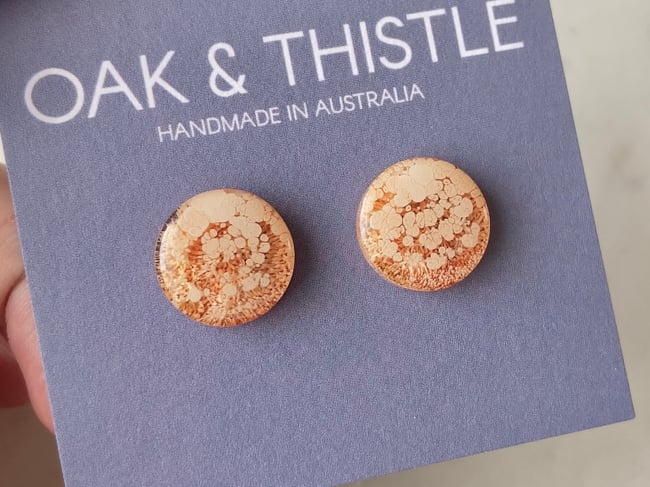 Lunar Stud Earrings - Sherbet Orange