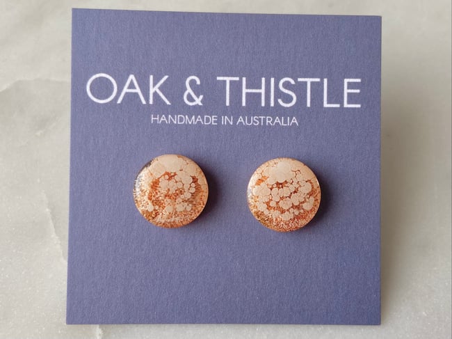 Lunar Stud Earrings - Sherbet Orange