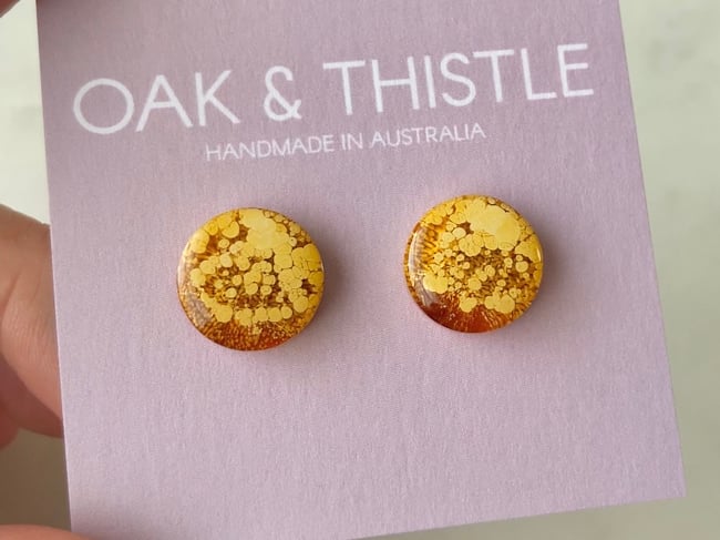  Lunar Stud Earrings - Wattle Yellow