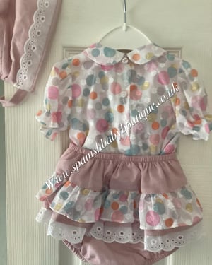 Image of Baby girls Spanish outfit with bonnet 