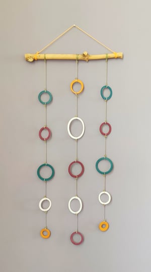 Image of Teal/Ochre/Maroon Shellseeker Wallhanging