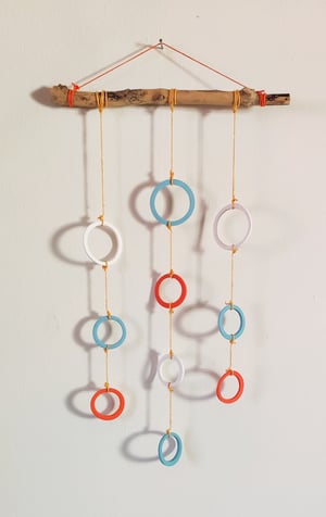 Image of Orange/Sky Blue/ White Shellseeker Wallhanging