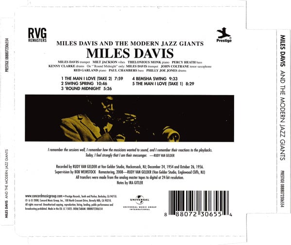 Miles Davis ‎– Miles Davis And The Modern Jazz Giants, CD, NEW