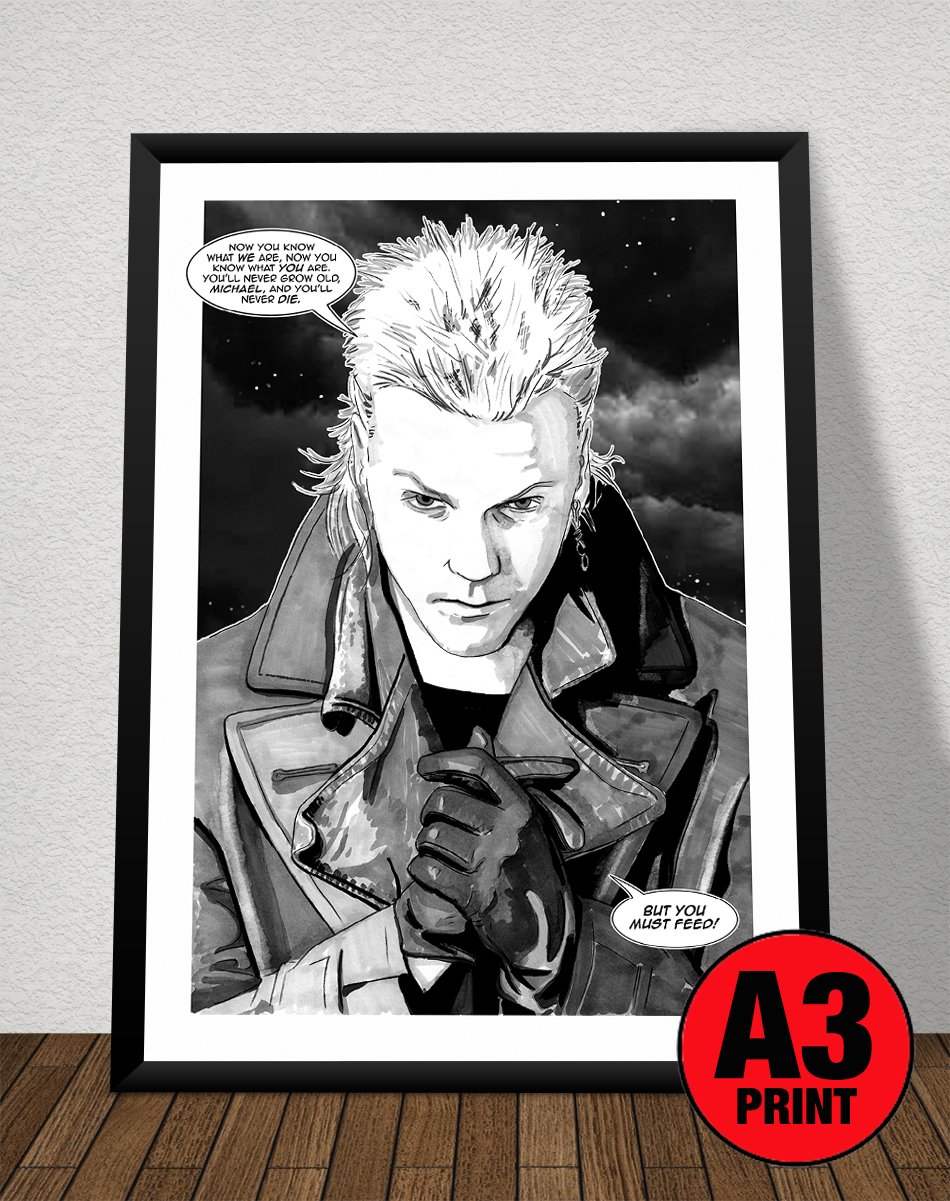 The Lost Boys David 'Feed' A3 Print Portrait Illustration Signed