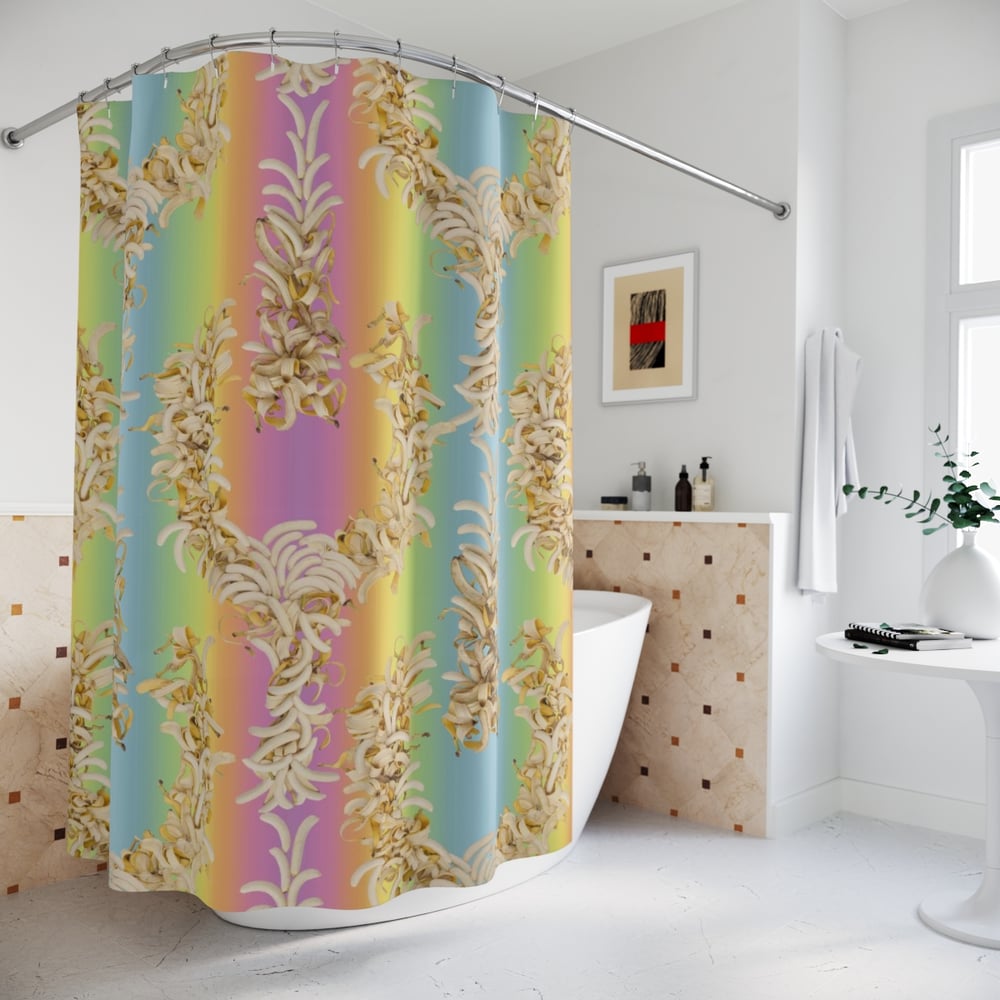 Image of Rainbow Banana Shower Curtain