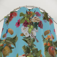 Image 3 of Mango and Flower Shower Curtain