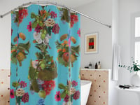 Image 1 of Mango and Flower Shower Curtain