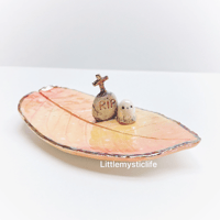 Image 1 of Autumn leaf ghost ring dish