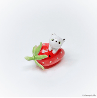 Image 2 of Strawberry bear ceramic figurine 