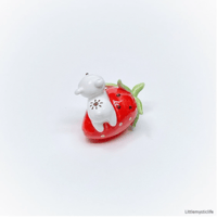 Image 4 of Strawberry bear ceramic figurine 