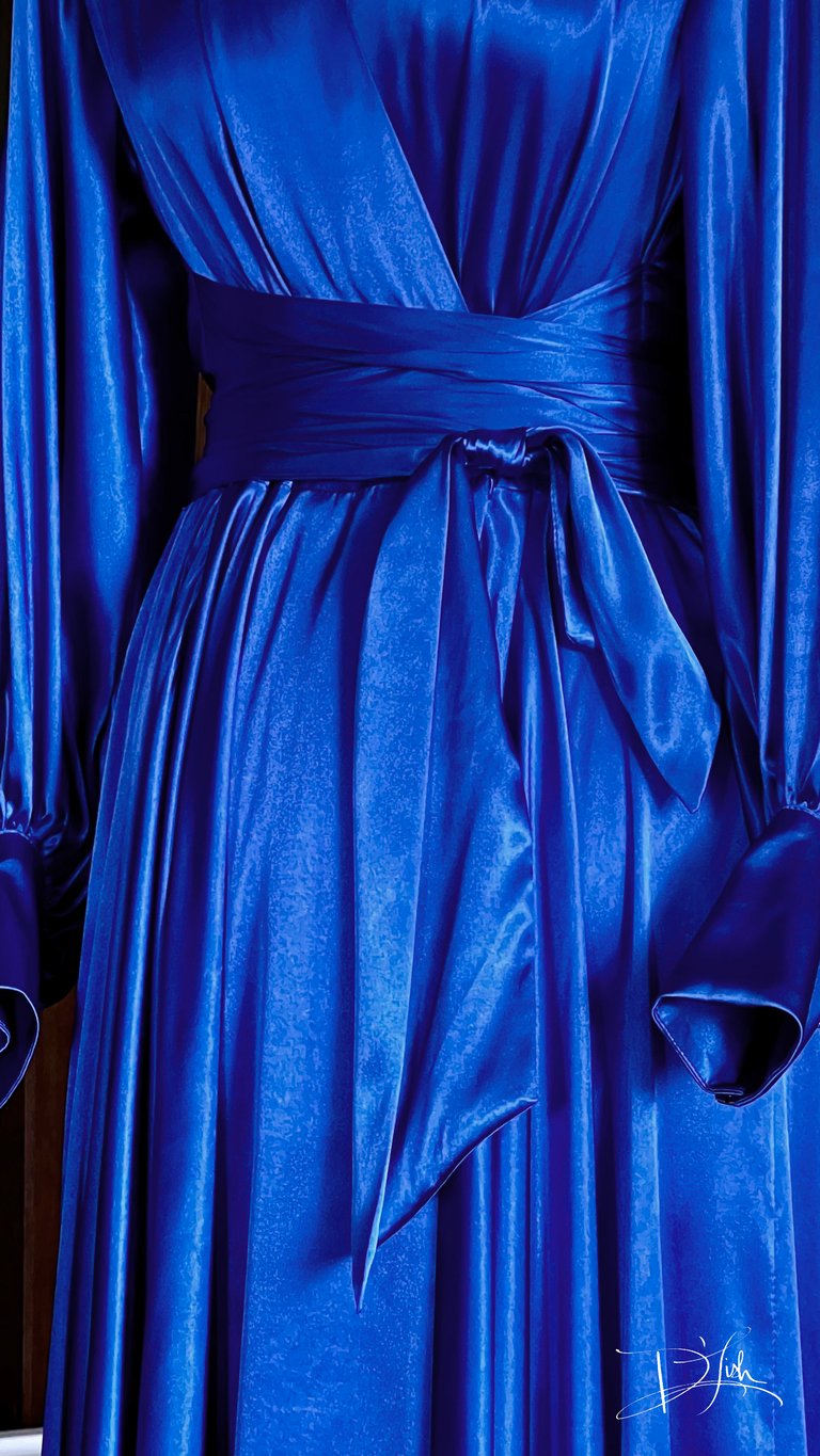 True Blue "Beverly" Dressing Gown w/ Crystal Button Cuffs PRE-ORDER FOR JULY Image 4
