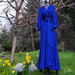 Image of True Blue "Beverly" Dressing Gown w/ Crystal Button Cuffs