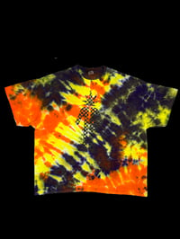 XXL. Hand tied, dyed, and screen printed shirt. Small batch. Made with preshrunk cotton shirt.#32