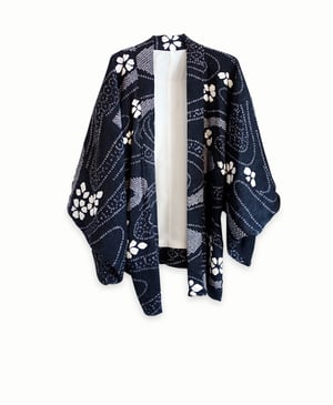 Image of Sort kort kimono af silke - vendbar