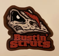 Image 2 of 3" X 2 3/4" Bustin' Struts Skull Decal