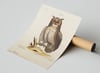 Vintage Animal Art Print No 05 - Great Horned Owl