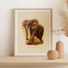Vintage Animal Art Print No 06 - Large African Elephant