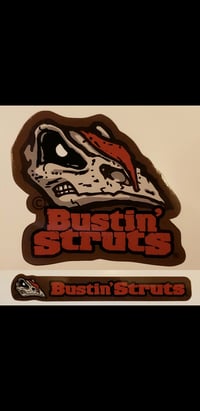 Barrel and 3" X 2 3/4" Bustin' Struts Skull Decal Bundle