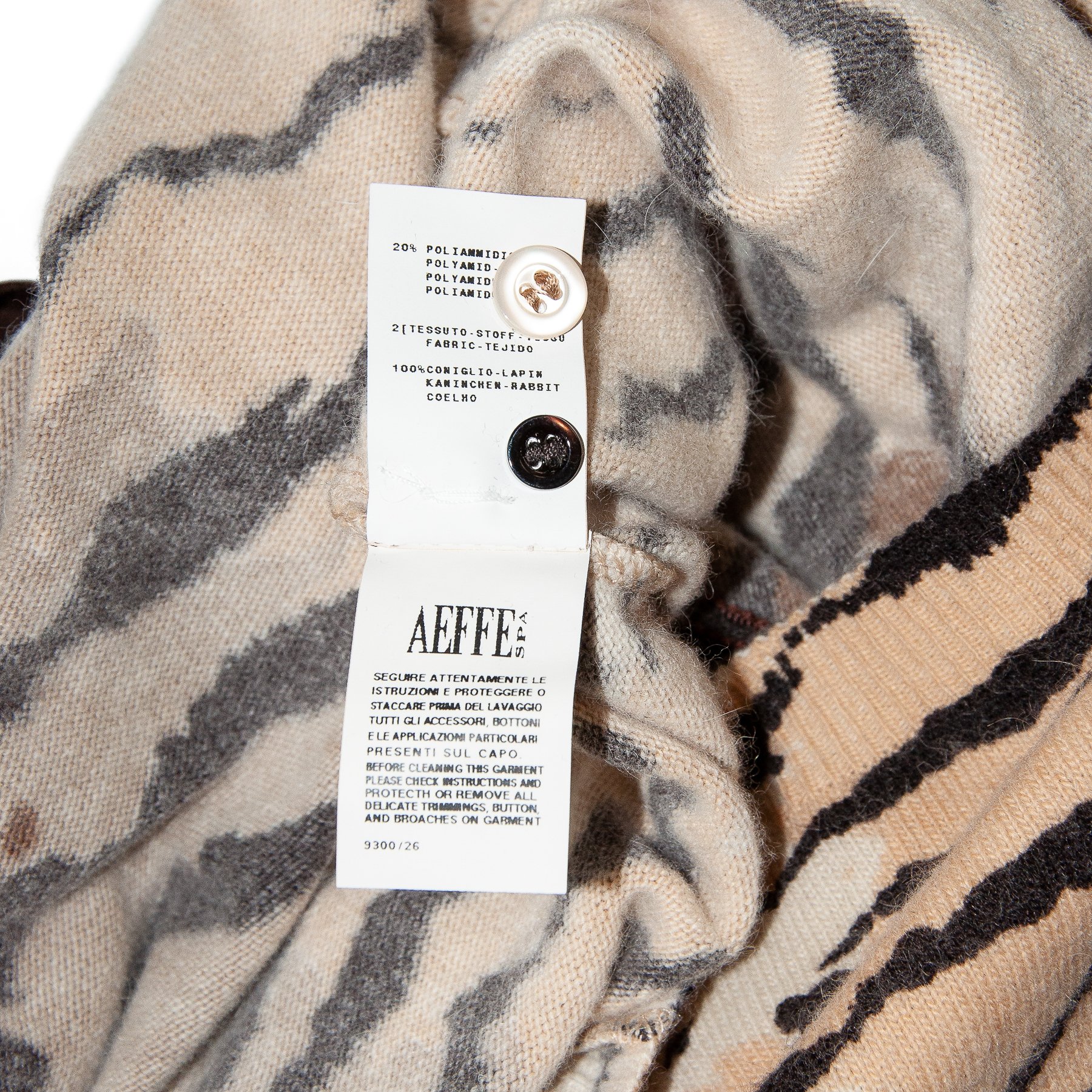 Image of Moschino Cheap and Chic Fur Collar Cardigan Tiger Print