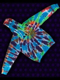 Image 1 of Medium tie dyed/embroidered hoodie