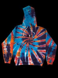 Image 1 of large tie dyed hoodie collab