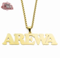 Image 3 of Stainless Steel Name Plate Pendant Rapper Necklace