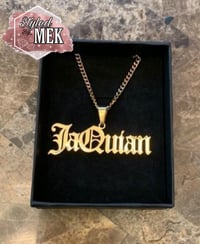 Image 2 of Stainless Steel Name Plate Pendant Rapper Necklace