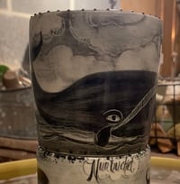Image 1 of Whaling Jar with Blac and white motif SOLD TO flo01810
