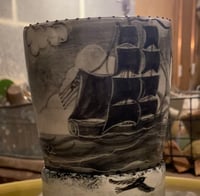 Image 3 of Whaling Jar with Blac and white motif SOLD TO flo01810