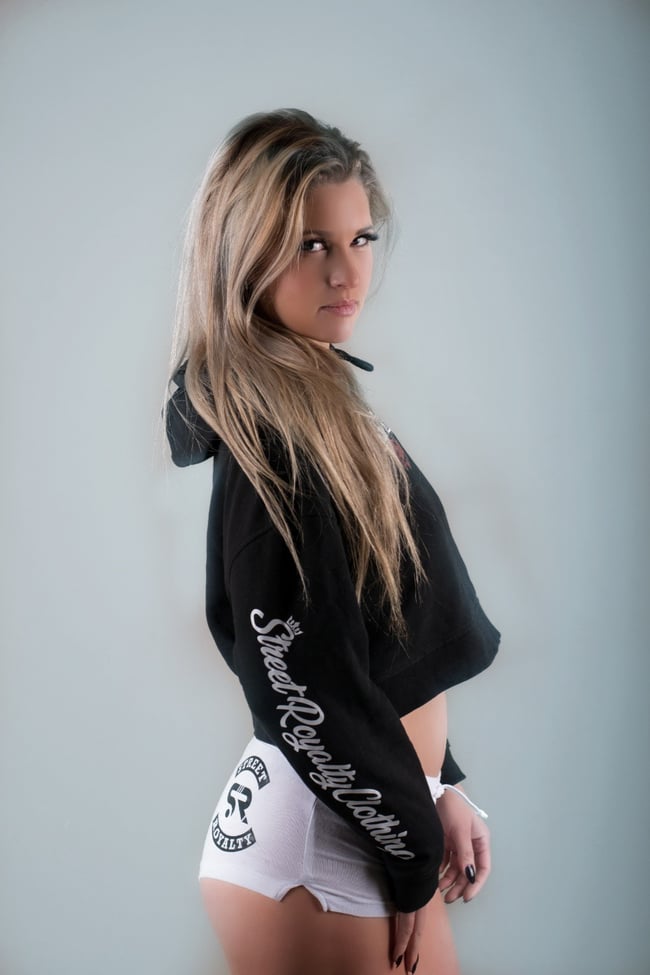 Street Royalty Black Cropped Hoodie 