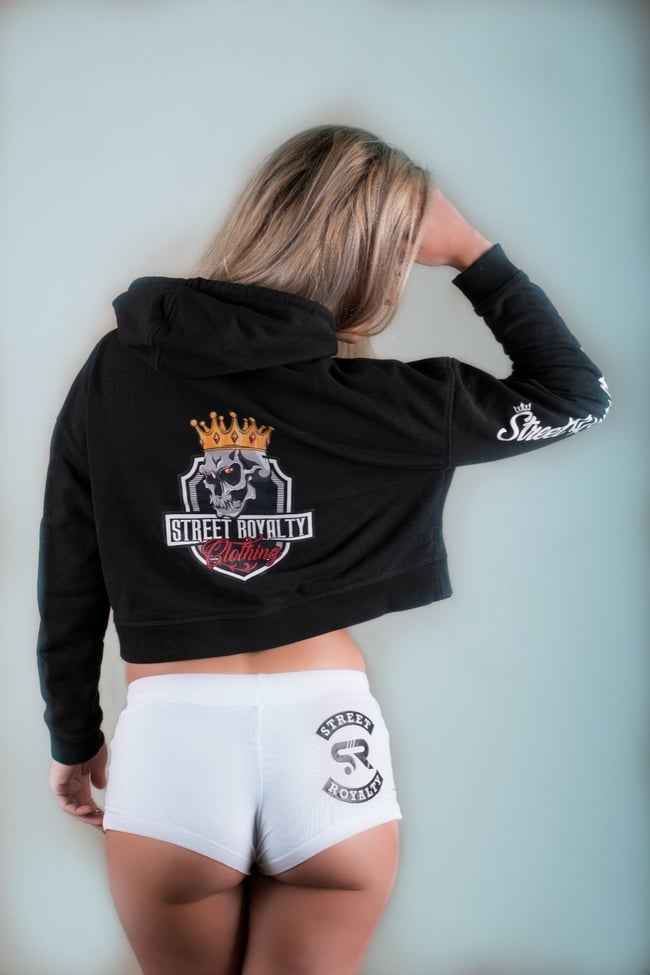 Street Royalty Black Cropped Hoodie 