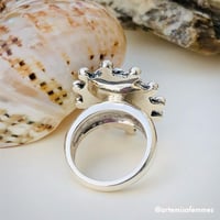 Image 2 of Poseidon Silver Obsidian Ring